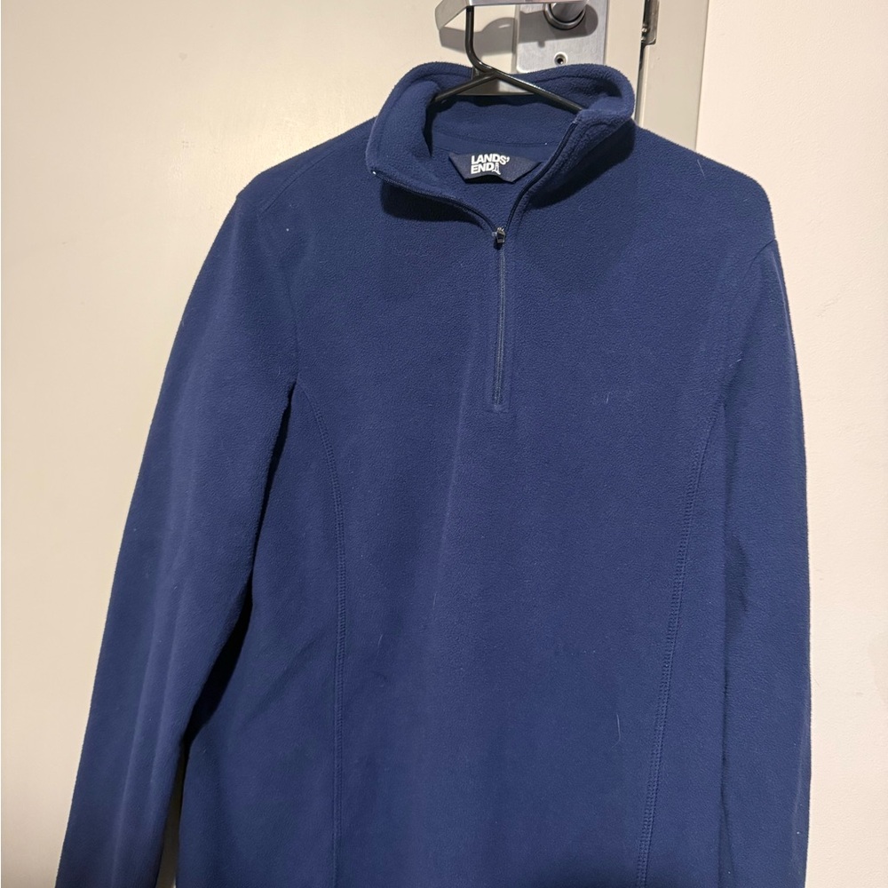 Lands' End Deep Blue Full-Zip Fleece